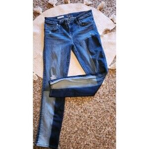 Kut From The Kloth Jeans 6 Catherine Boyfriend Stretch Denim Holes Patchwork